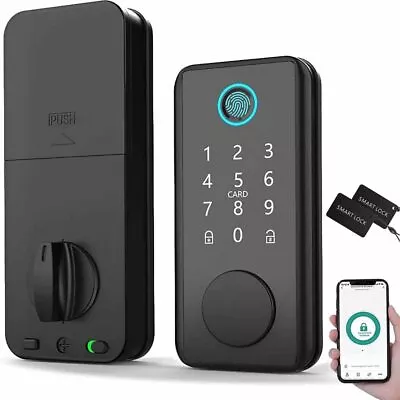 Digital Electronic Smart Door Lock Fingerprint Password APP Card Key Home Safty • £42.99