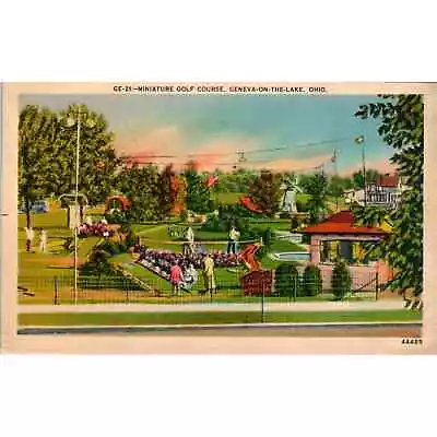 Miniature Golf Course Geneva-On-The-Lake Ohio Original Postcard TK1-23 • $17