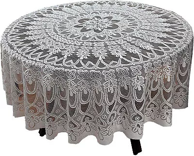 200cm White Vintage Lace Tablecloth Dining Table Cover Wedding Party Home Decor • $35.63