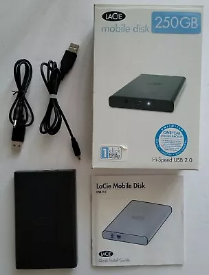 Lacie Mobile Disk 250GB. Plug & Play. Model 301267. • $75