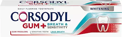 Corsodyl Gum+ Breath & Sensitivity Toothpaste Whitening 75Ml • £5.29