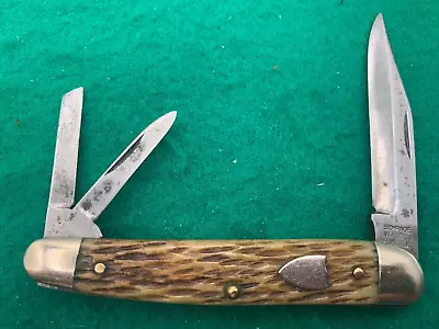 1946-1973 SCHRADE WALDEN Vintage 3 BLD. FANCY MILL SPLITBACK WHITTLER KNIFE • $185