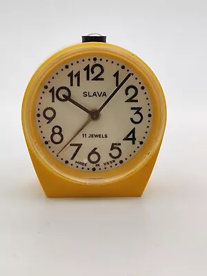 Modern Mechanical Alarm Clock Slava 11 Jewels Russian USSR Soviet 1980s • $35.90