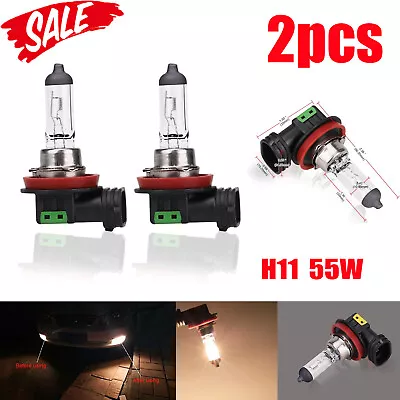 2x H11 Halogen Light 55W 12V Low-Beam Car/Auto Headlight/Fog/Driving Light Bulbs • $4.43