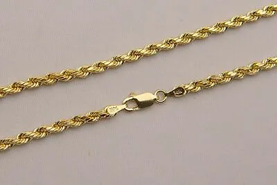 14k Yellow Gold 3mm-5mm Italy Rope Chain Twist Link Necklace Size16 - 30  Hollow • $269