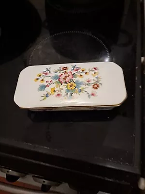 Coalport Ming Rose Longrectangular Trinket Box Inc Lid • £10.50