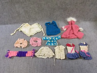 Lot Of 11 Vintage 1960's & 1970's Hand Crochet Doll Clothes  • $17.99