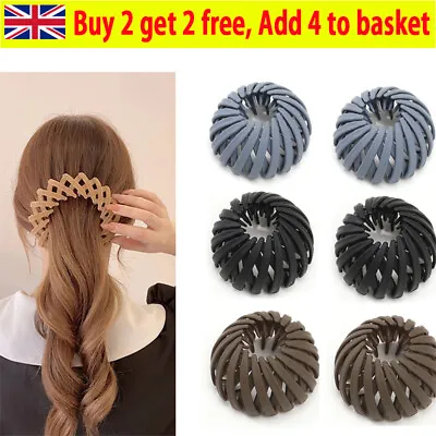 £1.59 • Buy UK Bird's Nest Hair Tie Lazy Hairpin Plate Hair Iron Matte Ponytail Headwear