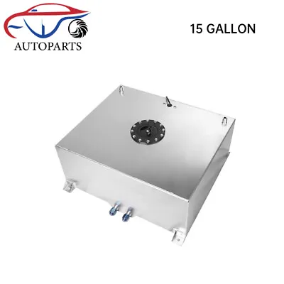 15 Gallon Polished Aluminum Race Drift Fuel Cell Tank With Level Sender • $112.49