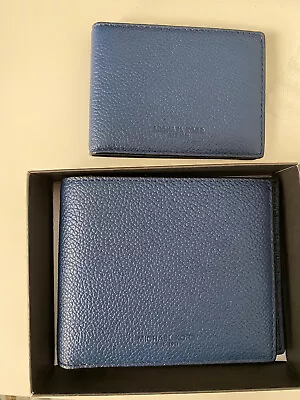 Michael Kors Men Navy Leather Slim Billfold W/ Passcase Wallet • $70