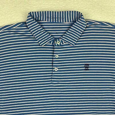 B. Draddy Mens Polo Golf Shirt Size Large Golf Club Blue And Pink Striped Pima • $21.96