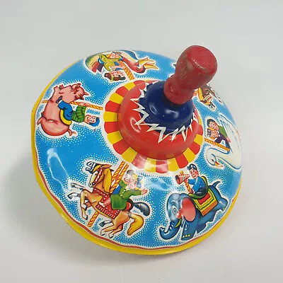 Vintage 1950s 1950s Lithograph Tin Spinning Top Toy • $89.95