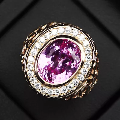 Amazing Flower Pink Sapphire Oval 9Ct 925 Sterling Silver Handmade Rings Size 9 • $24.99