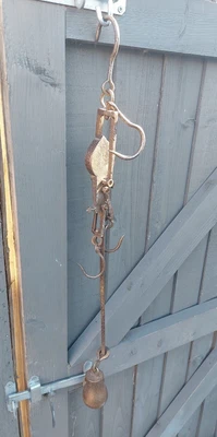 £59.99 • Buy Antique Cast Iron Butchers Steelyard Victorian Kitchen Weights Scales