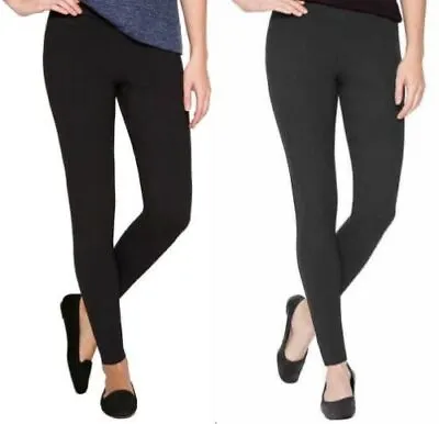 Matty M Ladies' Slub Ponte Pants Pull On Mid-Rise NAVY SMALLCHARCOAL XS NWT • $16.99