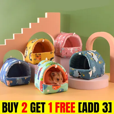 Small Animal Sleeping Bed Hamster House Guinea Pig Nest Rabbit Mat Mini Cage • £11.99