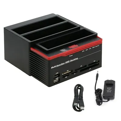 3 IDE SATA 2.5  3.5  HDD Hard Drive Disk Clone Docking Station Card Reader UE • $52.15