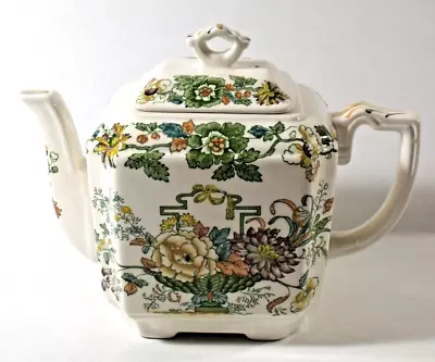 Mason's STRATHMORE GREEN MULTICOLOR Large Teapot W/Lid • $99