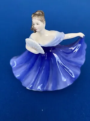 Vintage Royal Doulton Bone China Figurine  Elaine  Lady In Blue HN 3214 • $35