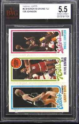 1980-81 Topps Larry Bird Julius Erving Magic Johnson Rookie RC BVG 5.5 • $569.99