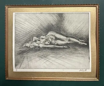 Original Limited Edition Mid Century Modernist Nude Lady Etching Signed • $1.23