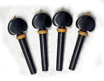 Ebony Violin Tuning Pegs Yellow Lined 4/4 Size New High Quality Fiddle Parts • $13.99