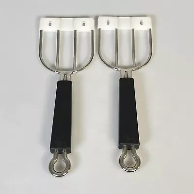 Pampered Chef Meat Lifters (Forks) BBQ  Black & Stainless Steel  W Caps UU • $25.99