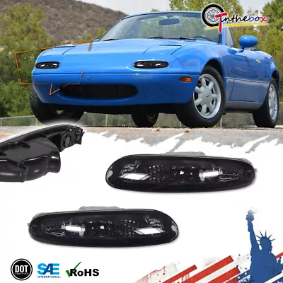 JDM Chrome / Smoke Front Bumper Turn Signal Lamps For 1990-1997 Mazda MX-5 Miata • $19.99