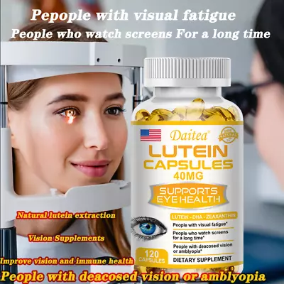 Lutein 40mg & Zeaxanthin - Vision Care Eye Health Antioxidant Vegan Capsules • £7.81