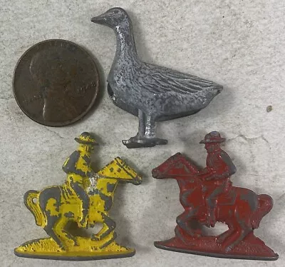 3 Vintage 1930's-40's Lead Game Pieces Cowboy On Horse & Goose • $10