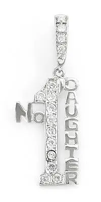 Sterling Silver Daughter Pendant Cubic Zirconia Cz No1 Pendant Locket Chain Mum  • £19.99