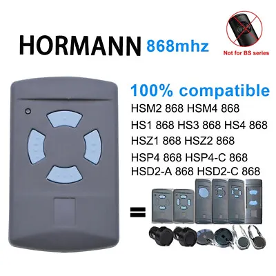 Hormann Type Garage Door Remote 868Mhz HSM4 Blue Button Key Fob Transmitter • £9.45