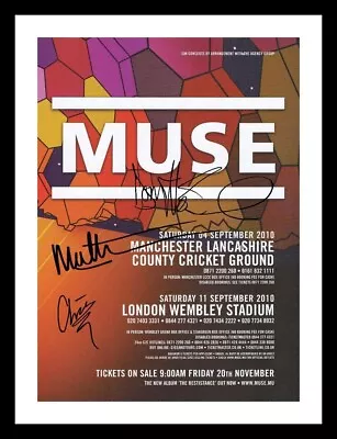 Muse Entire Band Autographed Signed & Framed Photo Print • £19.99