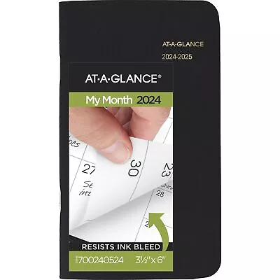 AT-A-GLANCE 2024-2025 Two Year Monthly Planner Black Pocket 3 12 X 6 - Monthly • $11.90