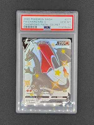 $334.99 • Buy Charizard V 079/073 Champions Path Secret Rare Full Art Shiny  GEM MINT PSA 10