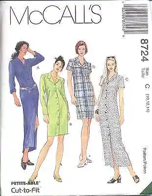 8724 UNCUT Vintage McCalls SEWING Pattern Misses Semi Fitted Dress OOP SEW NEW  • $4.89