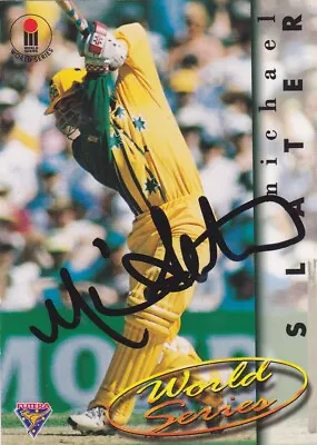 Acb 1995 Futera World Series Michael Slater Signed Card 1/110 • $16