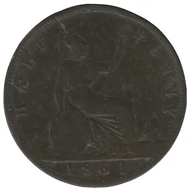 1861 Victoria Half-Penny Coin • £6.75