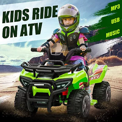 Kids Ride On Car ATV Model Toy Quad Bike Car Green 4 Wheeler Motorised Children • $109.95