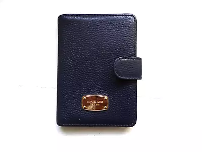 Michael Kors Jet Set Passport Case Dark Navy Blue Leather • $15.99