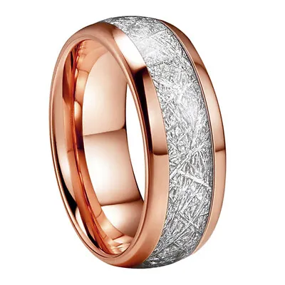 Mens Women Tungsten Carbide Carbon Fiber Ring Silver Wedding Band Gifts Size6-13 • $2.06