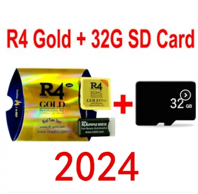 2024 R4 Gold Pro SDHC For DS/3DS/2DS/ Revolution Cartridge With 32G Card R4i • £14.39
