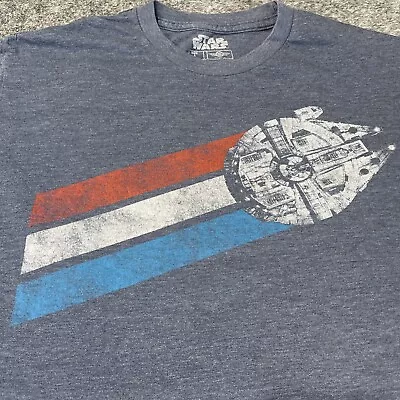 Star Wars Millenium Falcon T-Shirt L Gray Perfect For Smugglers Run At Disney • $12