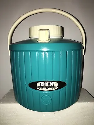 Vintage Thermos 2 Gallon Water Cooler Picnic Jug Orange & White Retro Outdoors • $17.95