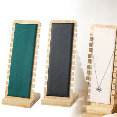 Bamboo Wood Necklace Display Stand Jewellery Pendants Bracelets Storage Holder • $16.39