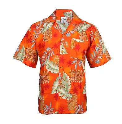 Mens Hawaiian Shirt Stag Beach Hawaii Aloha  Summer Holiday Fancy Orange Leaf • $12.42