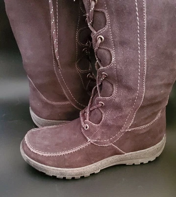 £44.15 • Buy NWOB | SPRING STEP HAWKINS Tall Boots Deep Brown Suede Laces Womens Size 38 US 7