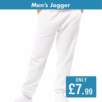 Mens Joggers Jogging Bottoms Fleece Plain Pockets Drawstring Size M-XL  • £7.99