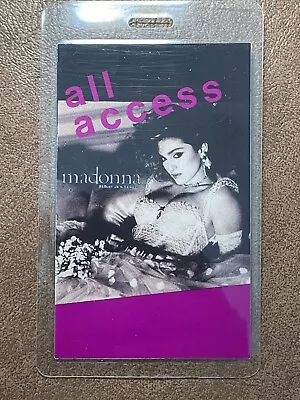 Madonna 1985-1986 Like A Virgin All Access Laminated Crew VIP Pass Rare Stub • $35.99