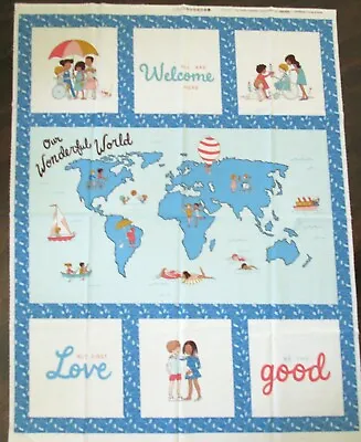 1 Sweet  Wonderful World  Cotton Quilting/Wallhanging Sewing Fabric Panel • $15.95